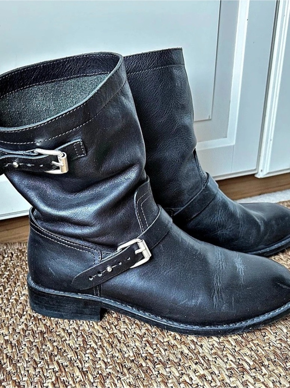 Rag and Bone Black Leather biker Boots - Picture 2 of 6